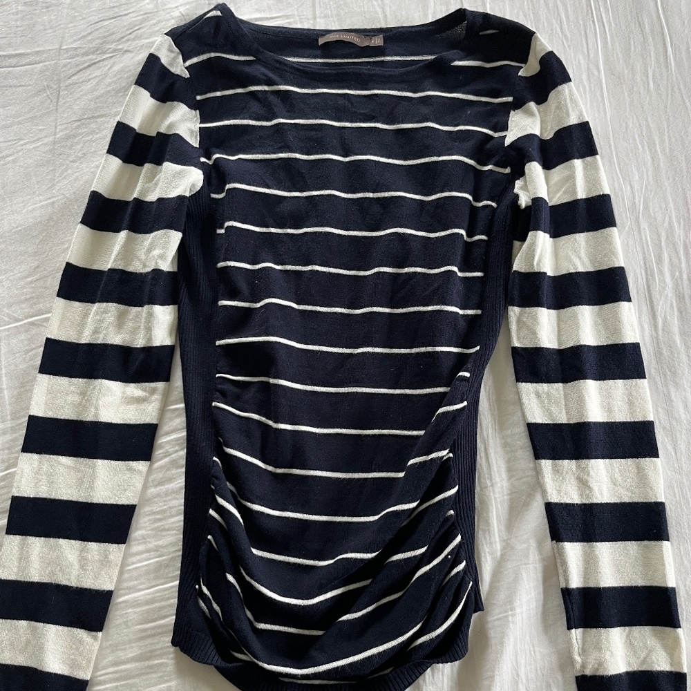 Limited like new striped sweater with gathers size small